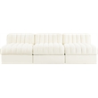 Meridian Furniture Rummi Cream Velvet Performance Fabric 3pc. Modular Sofa