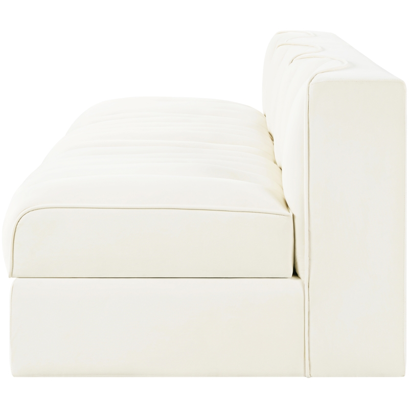 Meridian Furniture Rummi Cream Velvet Performance Fabric 3pc. Modular Sofa