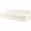 Meridian Furniture Rummi Cream Velvet Performance Fabric 3pc. Modular Sofa