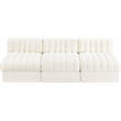 Meridian Furniture Rummi Cream Velvet Performance Fabric 3pc. Modular Sofa