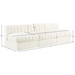 Meridian Furniture Rummi Cream Velvet Performance Fabric 3pc. Modular Sofa