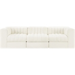 Meridian Furniture Rummi Cream Velvet Performance Fabric 3pc. Modular Sofa