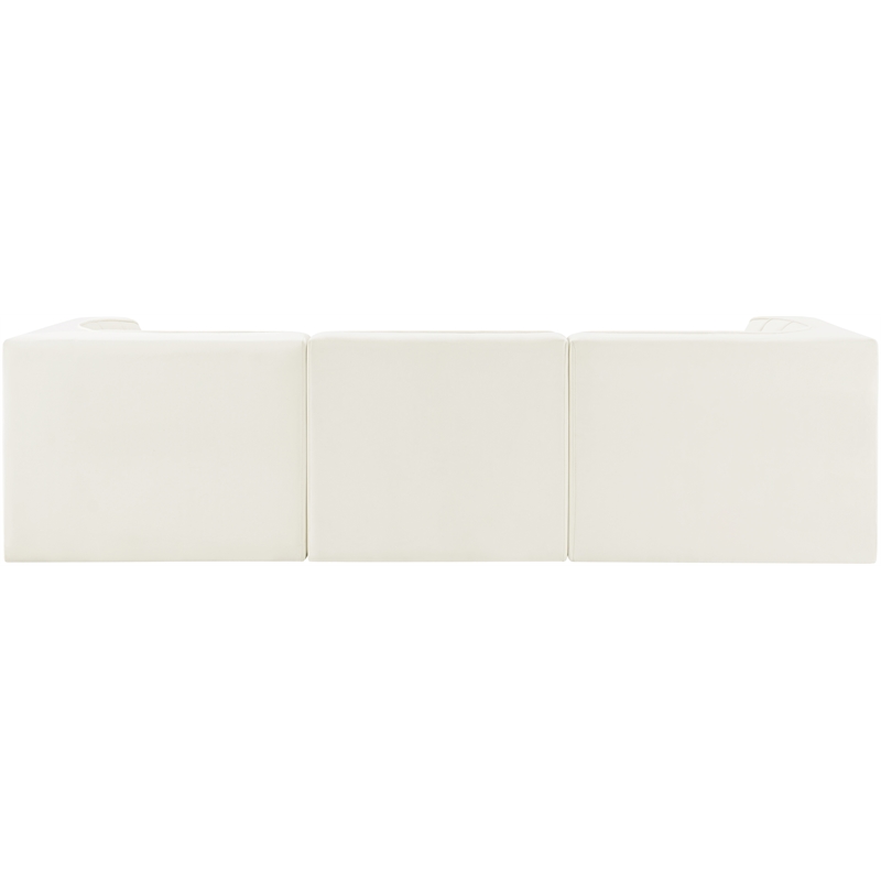 Meridian Furniture Rummi Cream Velvet Performance Fabric 3pc. Modular Sofa