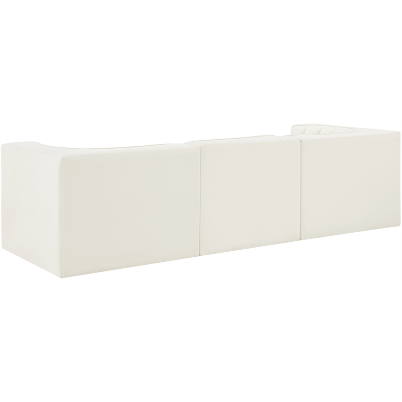 Meridian Furniture Rummi Cream Velvet Performance Fabric 3pc. Modular Sofa