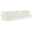 Meridian Furniture Rummi Cream Velvet Performance Fabric 3pc. Modular Sofa