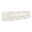 Meridian Furniture Rummi Cream Velvet Performance Fabric 3pc. Modular Sofa