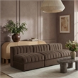 Meridian Furniture Rummi Brown Velvet Performance Fabric 3pc. Modular Sofa