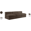 Meridian Furniture Rummi Brown Velvet Performance Fabric 3pc. Modular Sofa