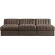 Meridian Furniture Rummi Brown Velvet Performance Fabric 3pc. Modular Sofa