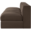 Meridian Furniture Rummi Brown Velvet Performance Fabric 3pc. Modular Sofa