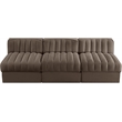 Meridian Furniture Rummi Brown Velvet Performance Fabric 3pc. Modular Sofa