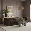 Meridian Furniture Rummi Brown Velvet Performance Fabric 3pc. Modular Sofa
