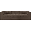 Meridian Furniture Rummi Brown Velvet Performance Fabric 3pc. Modular Sofa