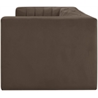 Meridian Furniture Rummi Brown Velvet Performance Fabric 3pc. Modular Sofa