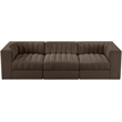 Meridian Furniture Rummi Brown Velvet Performance Fabric 3pc. Modular Sofa