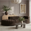 Meridian Furniture Rummi Brown Velvet Performance Fabric 3pc. Modular Sectional