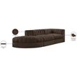 Meridian Furniture Rummi Brown Velvet Performance Fabric 3pc. Modular Sectional