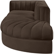 Meridian Furniture Rummi Brown Velvet Performance Fabric 3pc. Modular Sectional