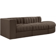 Meridian Furniture Rummi Brown Velvet Performance Fabric 3pc. Modular Sectional