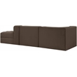 Meridian Furniture Rummi Brown Velvet Performance Fabric 3pc. Modular Sectional