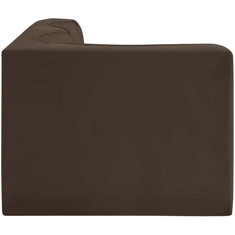 Meridian Furniture Rummi Brown Velvet Performance Fabric 3pc. Modular Sectional