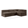 Meridian Furniture Rummi Brown Velvet Performance Fabric 4pc. Modular Sectional