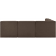 Meridian Furniture Rummi Brown Velvet Performance Fabric 4pc. Modular Sectional