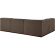 Meridian Furniture Rummi Brown Velvet Performance Fabric 4pc. Modular Sectional