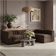 Meridian Furniture Rummi Brown Velvet Performance Fabric 4pc. Modular Sectional