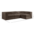 Meridian Furniture Rummi Brown Velvet Performance Fabric 4pc. Modular Sectional