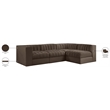 Meridian Furniture Rummi Brown Velvet Performance Fabric 4pc. Modular Sectional