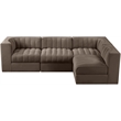 Meridian Furniture Rummi Brown Velvet Performance Fabric 4pc. Modular Sectional
