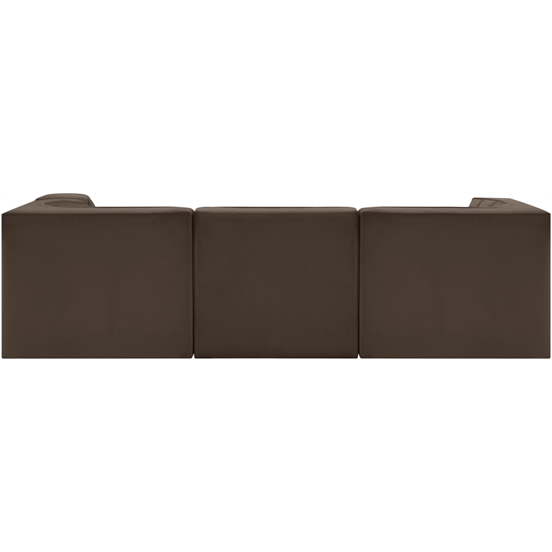 Meridian Furniture Rummi Brown Velvet Performance Fabric 4pc. Modular Sectional