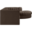Meridian Furniture Rummi Brown Velvet Performance Fabric 4pc. Modular Sectional
