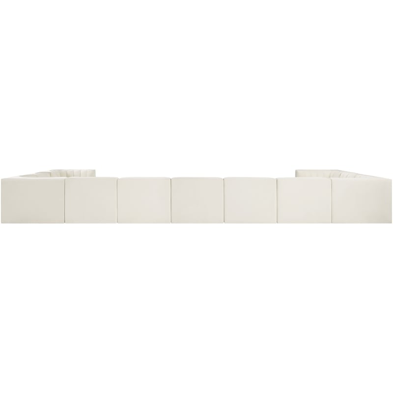 Meridian Furniture Rummi Cream Velvet Performance Fabric 11pc. Modular Sectional