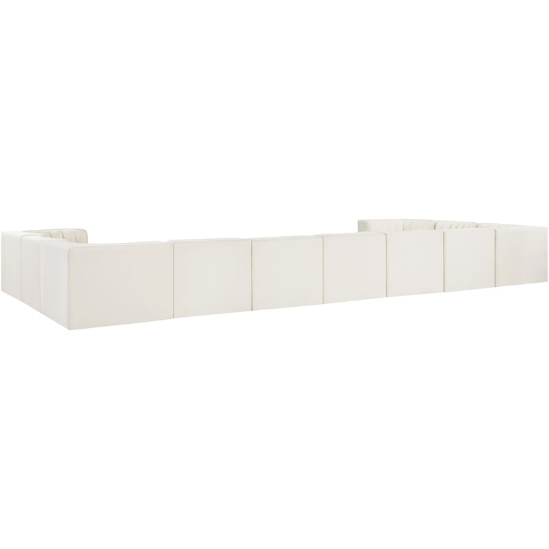Meridian Furniture Rummi Cream Velvet Performance Fabric 11pc. Modular Sectional