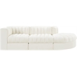 Meridian Furniture Rummi Cream Velvet Performance Fabric 3pc. Modular Sectional