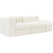 Meridian Furniture Rummi Cream Velvet Performance Fabric 3pc. Modular Sectional