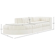 Meridian Furniture Rummi Cream Velvet Performance Fabric 3pc. Modular Sectional