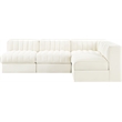 Meridian Furniture Rummi Cream Velvet Performance Fabric 4pc. Modular Sectional