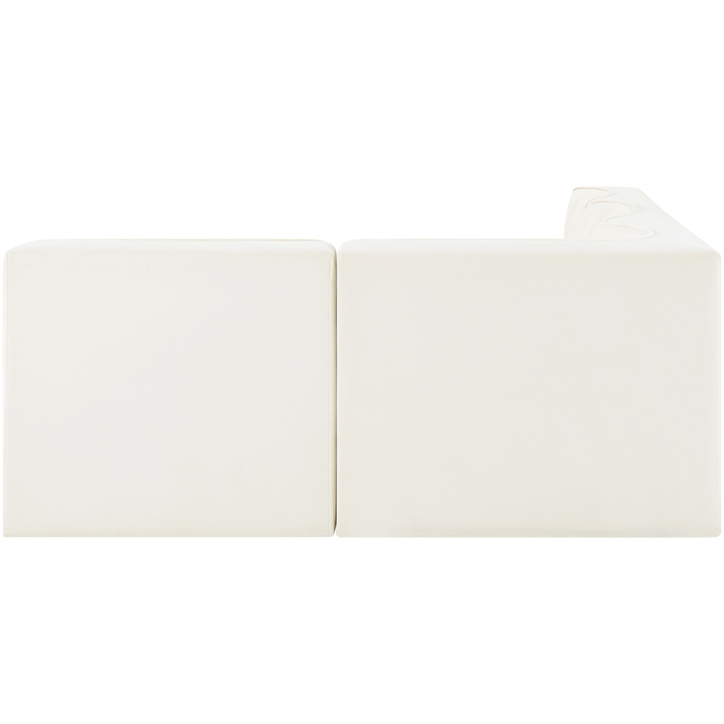 Meridian Furniture Rummi Cream Velvet Performance Fabric 4pc. Modular Sectional