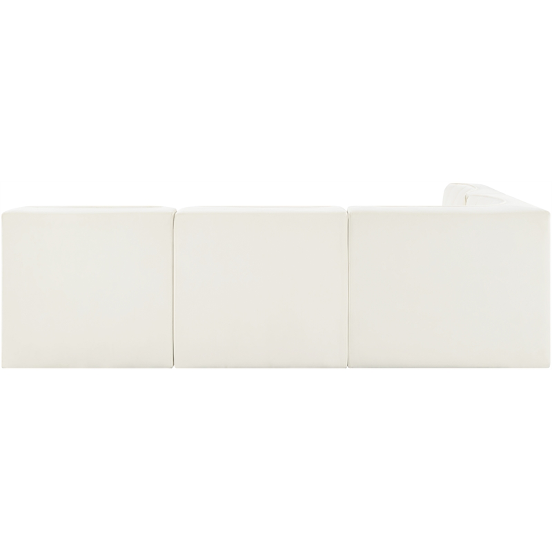 Meridian Furniture Rummi Cream Velvet Performance Fabric 4pc. Modular Sectional