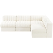 Meridian Furniture Rummi Cream Velvet Performance Fabric 4pc. Modular Sectional