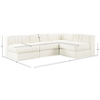 Meridian Furniture Rummi Cream Velvet Performance Fabric 4pc. Modular Sectional
