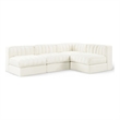 Meridian Furniture Rummi Cream Velvet Performance Fabric 4pc. Modular Sectional