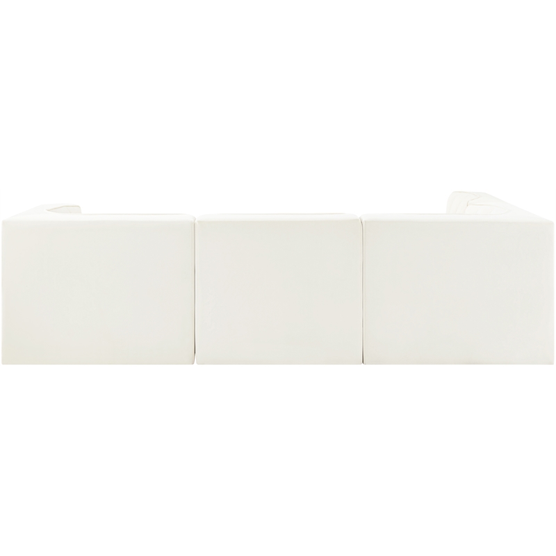 Meridian Furniture Rummi Cream Velvet Performance Fabric 4pc. Modular Sectional
