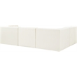 Meridian Furniture Rummi Cream Velvet Performance Fabric 4pc. Modular Sectional