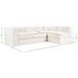 Meridian Furniture Rummi Cream Velvet Performance Fabric 4pc. Modular Sectional