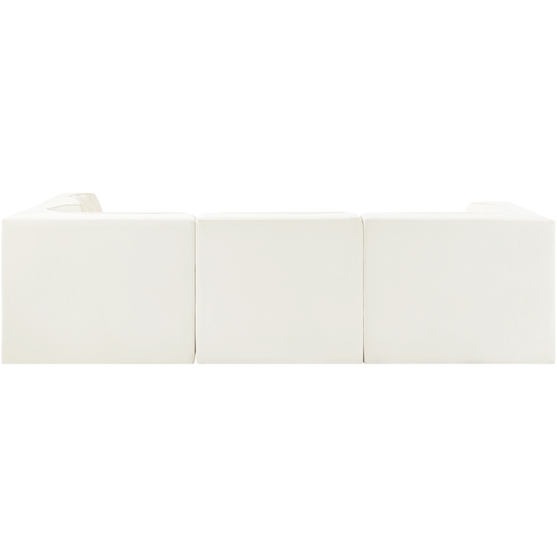Meridian Furniture Rummi Cream Velvet Performance Fabric 4pc. Modular Sectional