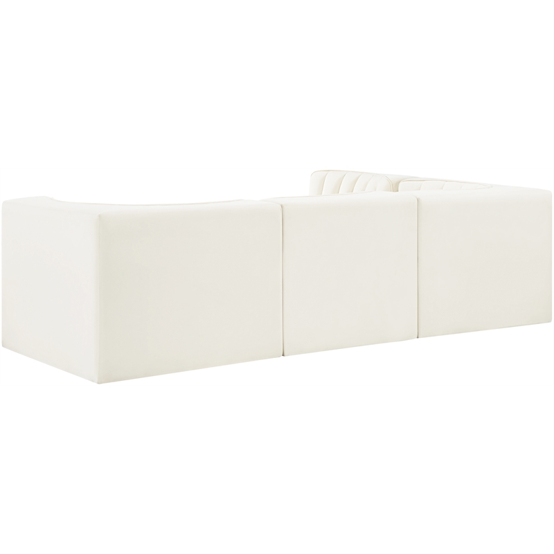 Meridian Furniture Rummi Cream Velvet Performance Fabric 4pc. Modular Sectional